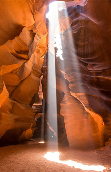 Light coming in Antelope Canyon