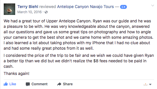 Review of Antelope Canyon Navajo Tours #5