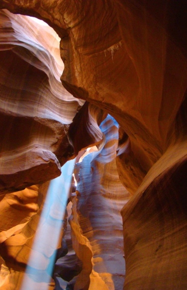 Antelope canyon with light coming through
