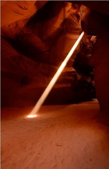 light reflected in Antelope Canyon